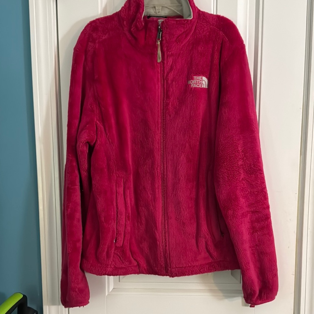 The North Face Pink Teddy Jacket Plush Fleece Full-Zip